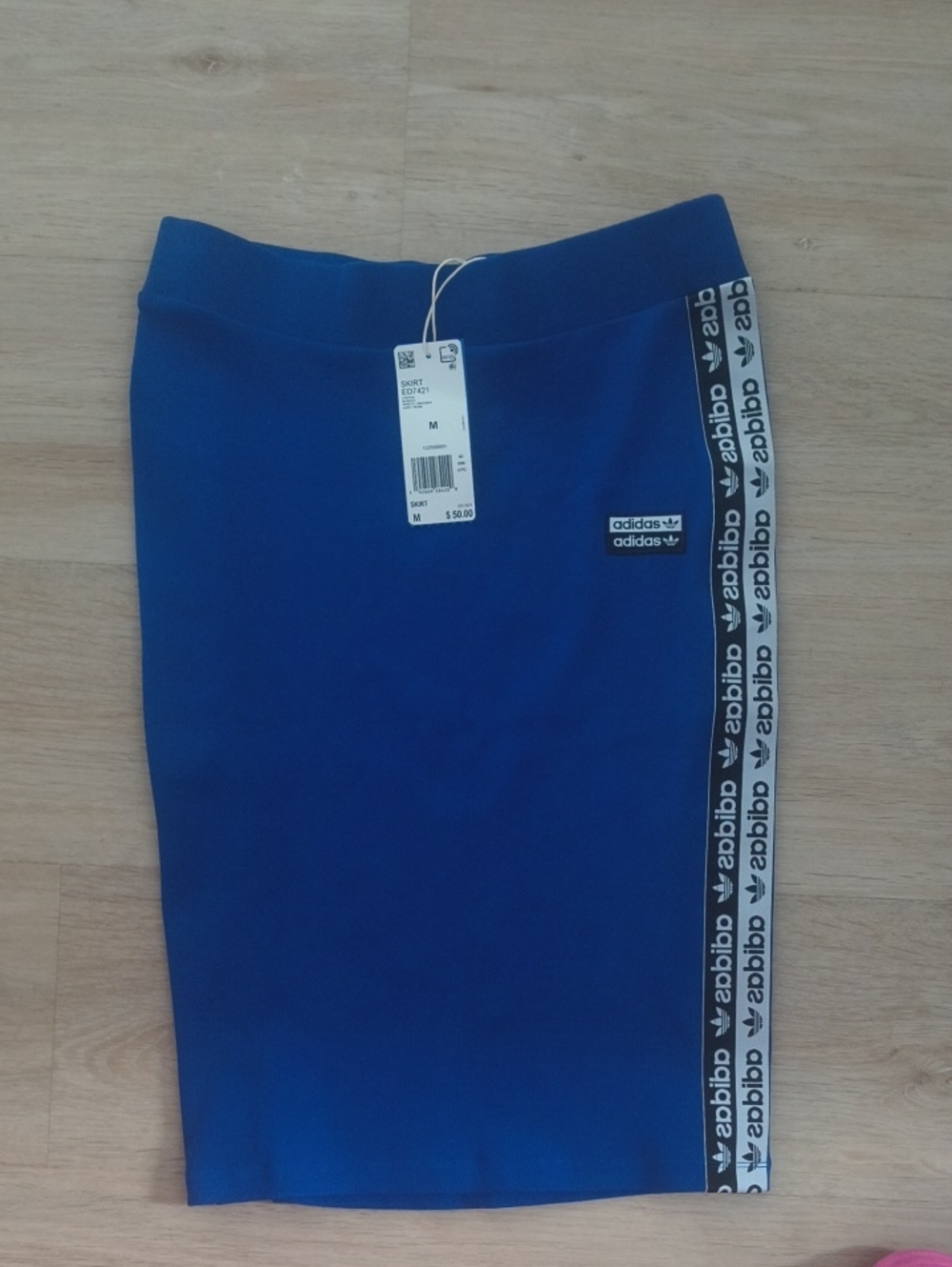 adidas Royal Blue Logo-Tape Pencil Skirt... Women's Size M - Picture 3 of 3